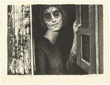 Artist: Counihan, Noel. | Title: Woman at window. | Date: 1981 | Technique: lithograph, printed in black ink, from one stone