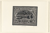 Artist: b'MAST, Robert' | Title: b'Zamiyakal (Dancing Gear)' | Date: 2000 | Technique: b'linocut, printed in black ink, from one block'