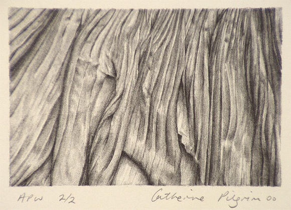 Artist: b'Pilgrim, Catherine.' | Title: b'not titled [abstract pleats]' | Date: 2000, July | Technique: b'lithograph, printed in black ink, from stone'