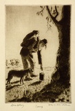 Artist: b'LINDSAY, Lionel' | Title: b'Sunup' | Date: 1935 | Technique: b'etching and drypoint. printed in brown ink with plate-tone, from one plate' | Copyright: b'Courtesy of the National Library of Australia'