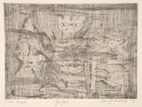 Artist: RIDSDALE, Dorothy | Title: Eye gods | Date: 1981 | Technique: etching and aquatint, printed in black ink, from one plate