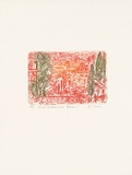 Artist: b'MEYER, Bill' | Title: bNight at Mishkenot Sha'ananim | Date: 1992 | Technique: b'etching, printed in red, orange and green ink a la poup\xc3\xa9e, from one zinc plate' | Copyright: b'\xc2\xa9 Bill Meyer'