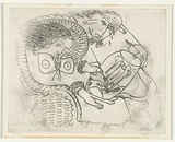 Artist: BOYD, Arthur | Title: Potter with his wife and decorating pot. | Date: (1968-69) | Technique: etching and aquatint, printed in black ink, from one plate | Copyright: Reproduced with permission of Bundanon Trust