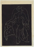 Artist: Perry, Adelaide. | Title: Model in armchair. | Date: c.1930 | Technique: linocut, printed in black ink, from one block | Copyright: © Adelaide Perry