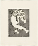 Artist: b'BOYD, Arthur' | Title: b'White figure over dark' | Date: 1985, May | Technique: b'etching, printed in black ink, from one plate' | Copyright: b'Reproduced with permission of Bundanon Trust'