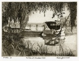 Artist: Emanuel, Cedric. | Title: River at Windsor. | Date: (1938-39) | Technique: etching and aquatint, printed in brown ink with plate-tone, from one plate