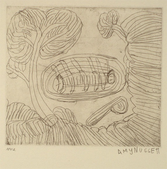 Artist: b'Nuggett, Amy.' | Title: b'Lakarnti' | Date: 1994, October - November | Technique: b'etching, printed in black ink, from one plate'