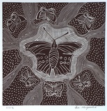 Artist: b'Nargoodah, Eva' | Title: b'Butterfly' | Date: 1999, August | Technique: b'linocut, printed in black ink, from one block'