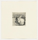 Artist: b'Sparke, Franki.' | Title: b'not titled [Alice and the dodo, after Tenniel]' | Date: 1980 | Technique: b'photo-etching, printed in black ink with plate-tone, from one plate'