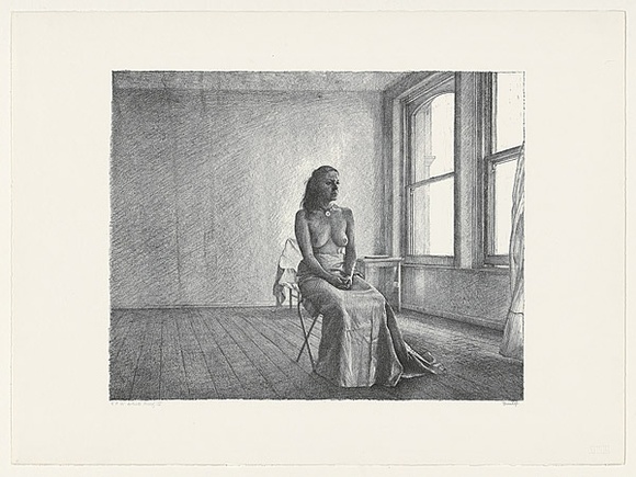 Artist: b'Dunlop, Brian.' | Title: b'With seated figure' | Date: c1984 | Technique: b'lithograph, printed in black ink, from one stone'