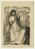 Artist: Groblicka, Lidia. | Title: My younger sister Ania | Date: 1953-54 | Technique: lithograph, printed in black ink, from one stone