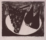 Artist: Lincoln, Kevin. | Title: Grapes and figs | Date: 1995, November | Technique: lithograph, printed in black ink, from one stone