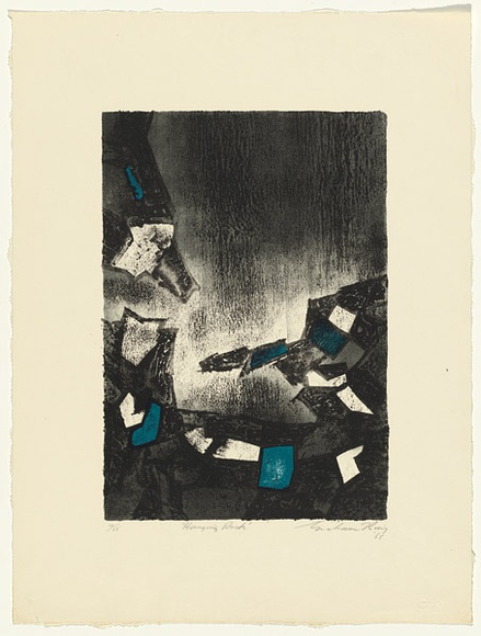 Artist: b'KING, Grahame' | Title: b'Hanging rock' | Date: 1965 | Technique: b'lithograph, printed in colour, from two stones [or plates]'