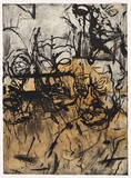 Artist: b'PARR, Mike' | Title: b'Polish mud # 2' | Date: 1995 | Technique: b'drypoint and lift-ground aquatint, printed in colour, from 2 copper plates'