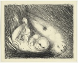 Artist: b'BOYD, Arthur' | Title: b'St Francis lying in the flames.' | Date: (1965) | Technique: b'lithograph, printed in black ink, from one plate' | Copyright: b'Reproduced with permission of Bundanon Trust'