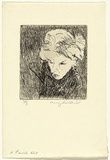 Artist: WALKER, Murray | Title: A Jewish girl | Date: 1965 | Technique: etching, printed in black ink, from one plate