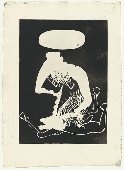 Artist: b'BOYD, Arthur' | Title: b'(With oval hole).' | Date: 1973-74 | Technique: b'aquatint, printed in black ink, from one plate' | Copyright: b'Reproduced with permission of Bundanon Trust'