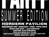 Artist: VARIOUS | Title: Black party, Summer edition, Hordern Pavilion [large version, bottom] | Date: 1989 | Technique: screenprint, printed in black ink, from one stencil