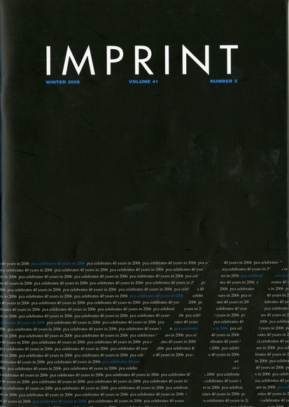 Artist: b'PRINT COUNCIL OF AUSTRALIA' | Title: b'Periodical | Imprint. Melbourne: Print Council of Australia, vol. 41, no. 2,  2006' | Date: 2006