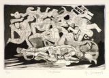 Artist: b'SELLBACH, Udo' | Title: b'To scorn' | Date: 1965 | Technique: b'etching and aquatint printed in black ink, from one plate'