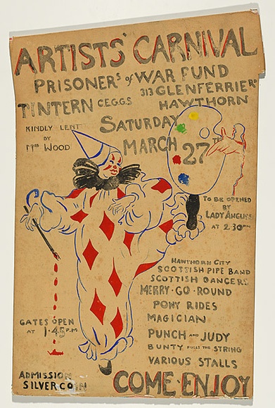 Artist: b'UNKNOWN' | Title: bArtist's Carnival Prisoners of War Fund 27 March | Date: 1940s | Technique: b'poster paint'