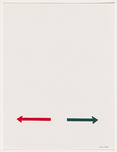 Artist: LEXIER, Micah | Title: Untitled [Two arrows: one red, one green] | Date: 2005 | Technique: screenprint, printed in colour, from two stencils