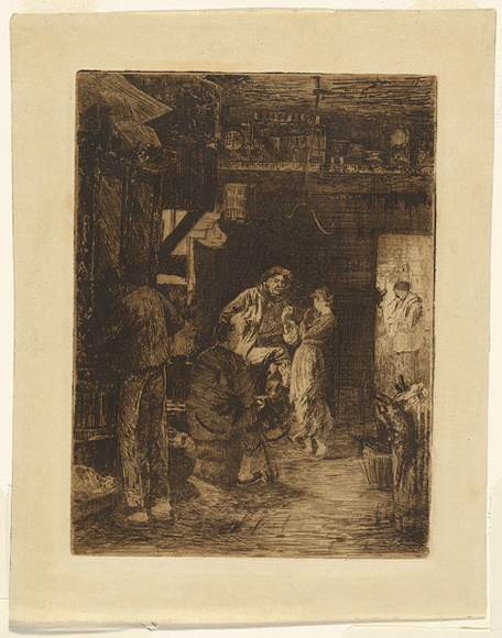 Artist: b'Roberts, Tom.' | Title: b'The Chinese cook shop.' | Date: 1887 | Technique: b'etching, printed in brown ink, from one copper plate'