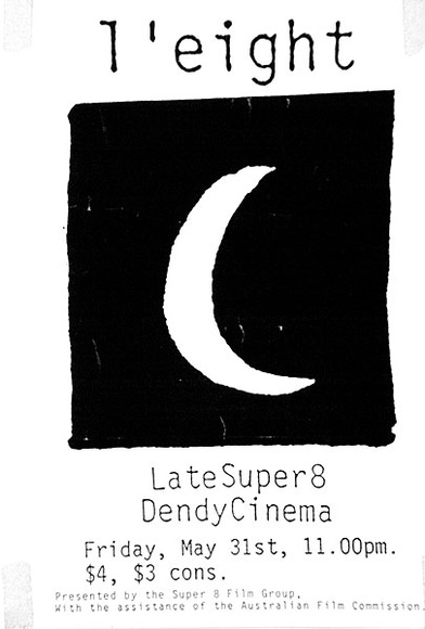 Artist: b'MERD INTERNATIONAL' | Title: bPoster: 7'eight late supper | Date: 1984 | Technique: b'screenprint, printed in colour, from multiple stencils'
