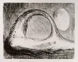 Artist: b'BOYD, Arthur' | Title: b'St Francis lying down in the wilderness.' | Date: (1965) | Technique: b'lithograph, printed in black ink, from one plate' | Copyright: b'Reproduced with permission of Bundanon Trust'