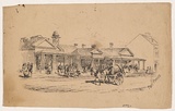 Artist: b'Thomas, Edmund.' | Title: b'Post Office' | Date: 1853 | Technique: b'pen-lithograph, printed in black ink, from one stone'