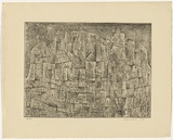 Artist: Kaiser, Peter. | Title: not titled [Mountain landscape, Tourettes] | Date: 1953 | Technique: etching, open bite and spit ground, printed in black ink from one plate