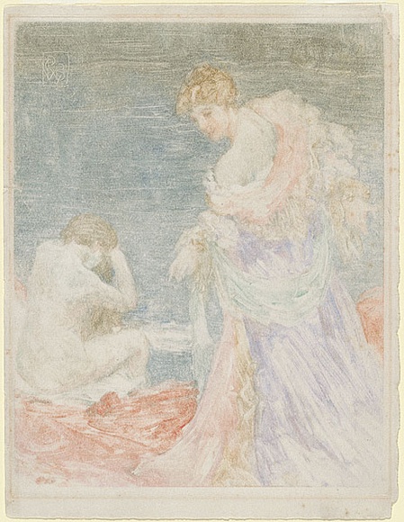 Artist: b'BUNNY, Rupert' | Title: b'(Women bathing).' | Date: c.1905 | Technique: b'monotype, printed in colour, from one zinc plate'