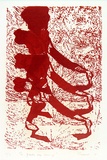 Artist: SHEARER, Mitzi | Title: The giants are coming | Date: 1978 | Technique: linocut, printed in red ink, from one block