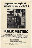 Artist: Wollongong Women. | Title: Support the right for women to Work at AI & S | Date: 1980 | Technique: screenprint, printed in black ink, from one stencil