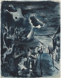 Artist: Fabian, Erwin. | Title: Bay. | Date: 1941 | Technique: monotype, printed in dark blue ink, from one plate | Copyright: © Erwin Fabian