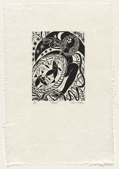 Artist: b'JOSE, Ellen' | Title: b'Hope' | Date: 1990 | Technique: b'woodcut, printed in black ink, from one block'