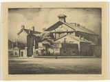 Artist: b'Beck, Leonard' | Title: b'Hyde Park Barracks, Queens Square, Sydney.' | Date: c.1930 | Technique: b'etching, printed in black ink, from one plate'