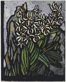 Artist: b'PRESTON, Margaret' | Title: b'Rock lily.' | Date: 1953 | Technique: b'stencil, printed in colour, from one hand-cut paper stencil' | Copyright: b'\xc2\xa9 Margaret Preston. Licensed by VISCOPY, Australia'