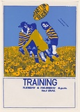 Artist: b'Young, Ray.' | Title: b'Sydney Uni Rugby. Training Tuesday & Thursday.' | Date: 1978 | Technique: b'screenprint, printed in colour, from two stencils'