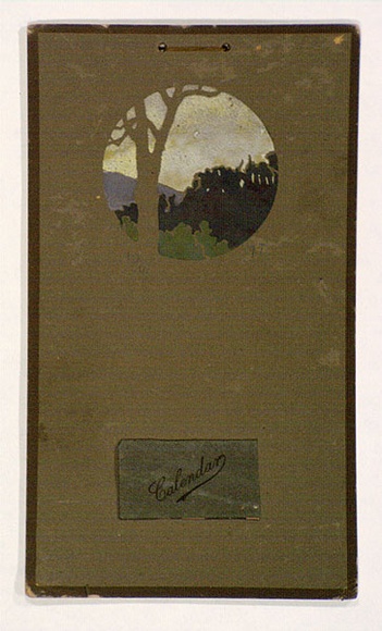 Artist: b'Derham, Frances.' | Title: b'Calendar: Sunset, Narbethong.' | Date: 1910 | Technique: b'stencil, printed in colour'