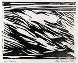 Artist: b'WARREN, Alan' | Title: b'Waves' | Date: 1976 | Technique: b'linocut, printed in black ink, from one block'