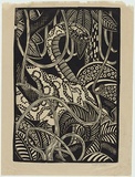 Artist: b'Thomas, Megan.' | Title: b'Jungle snake' | Date: 1939 | Technique: b'linocut, printed in black ink, from one block'