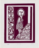 Artist: Lasisi, David. | Title: The whore | Date: not dated | Technique: screenprint, printed in purple ink, from one stencil
