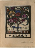 Artist: b'FEINT, Adrian' | Title: b'Bookplate: Elsa.' | Date: (1927) | Technique: b'wood-engraving, printed in black ink, fron one block' | Copyright: b'Courtesy the Estate of Adrian Feint'