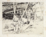 Artist: Warner, Alfred Edward. | Title: Boat builders | Date: 1935 | Technique: etching, printed in black ink, from one plate