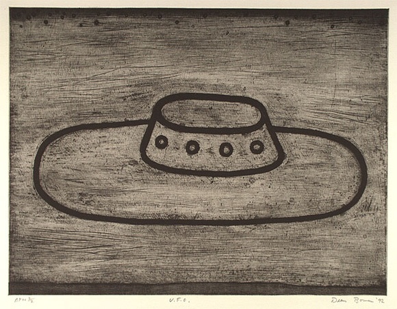 Artist: b'Bowen, Dean.' | Title: b'U.F.O.' | Date: 1992 | Technique: b'etching, printed in black ink, from one plate'