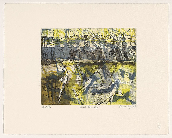 Artist: b'Cummings, Elizabeth.' | Title: b'Bone country.' | Date: 2006 | Technique: b'etching, aquatint and open-bite, printed in colour, from four plates'