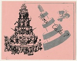 Artist: b'Megalo Screenprinting Collective.' | Title: b'More cake?' | Date: 1981 | Technique: b'screenprint, printed in colour, from two stencils'