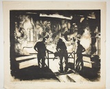 Artist: b'Courier, Jack.' | Title: b'Tapping the Furnace.' | Technique: b'lithograph, printed in black ink, from one stone [or plate]'