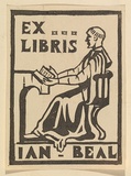 Artist: Beal, Ian. | Title: Bookplate: Ian Beal. | Date: c.1936 | Technique: linocut, printed in black ink, from one block